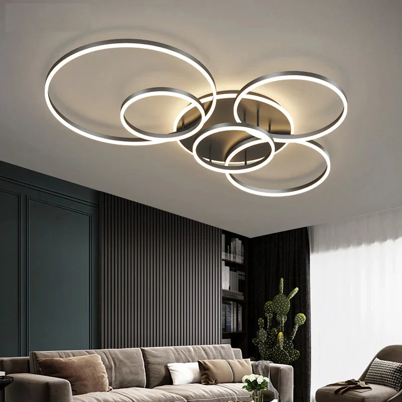 Moderne Plafondlamp 6 ringen