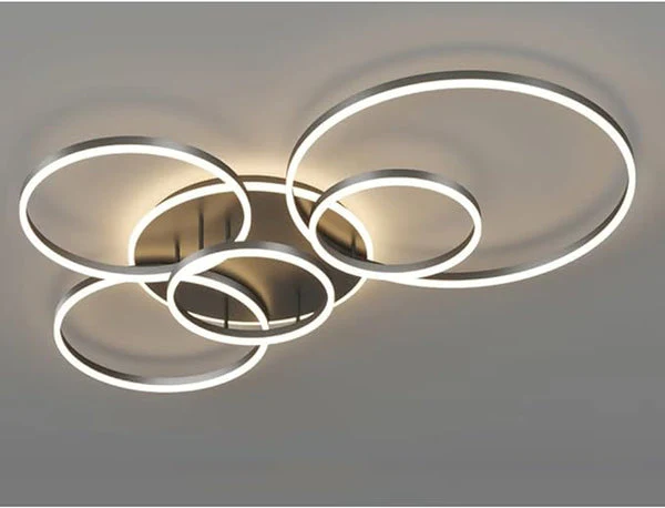 Moderne Plafondlamp 6 ringen van dichtbij