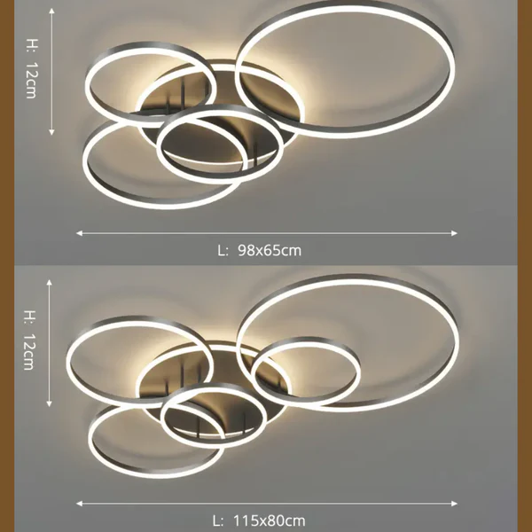 Moderne Plafondlamp 5 of 6 ringen